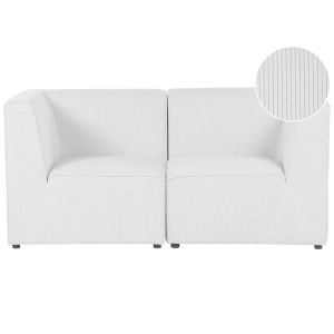 Beliani, 2 Sitzer Sofa aus Cord Modern LEMVIG 2 Sitzer Sofa aus Cord Modern LEMVIG, Beliani - 2 Sitzer Sofa aus Cord LEMVIG, One Size, Schneeweiss