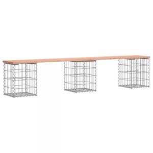vidaXL, vidaXL Gartenbank aus Gabionen 203x31x42 cm Massivholz Douglasie