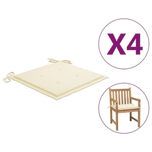 vidaXL, vidaXL Gartenstuhl-Sitzkissen 4 Stk. Creme 50x50x4 cm Stoff, VidaXL - Gartenstuhl-kissen 4 stk. stoff gewebe, One Size, Light Beige
