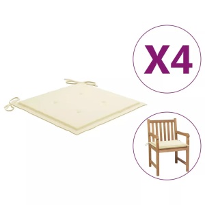 vidaXL, vidaXL Gartenstuhl-Sitzkissen 4 Stk. Creme 50x50x4 cm Stoff, VidaXL - Gartenstuhl-kissen 4 stk. stoff gewebe, One Size, Light Beige