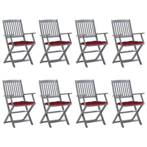 vidaXL, vidaXL Klappbare Gartenstühle 8 Stk. mit Kissen Massivholz Akazie