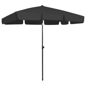 vidaXL, vidaXL Strandschirm Schwarz 200x125 cm, VidaXL - Strandschirm, One Size, Schwarz