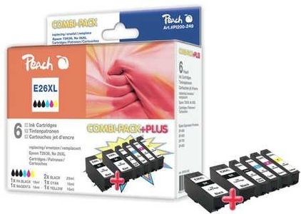 Peach, Peach Spar Pack Plus Tintenpatronen HY kompatibel zu Epson No. 26XL, T263, Peach Tintenpatrone »Epson No. 26XL / T2636 BK, C, M, Y«, (1 St.)