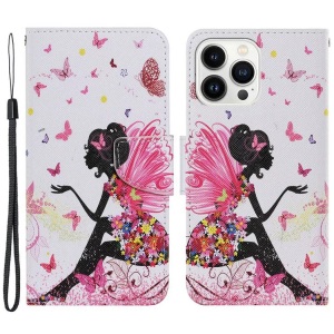 Cover-Discount, iPhone 15 Pro Max - Leder Etui Hülle Elfe, Cover-Discount - iPhone 15 Pro Max Handyhülle Motiv, Weiss Bunt