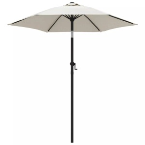 vidaXL, vidaXL Sonnenschirm Sandweiß 200 x 211 cm Aluminium, vidaXL Sonnenschirm Sandweiß 200 x 224 cm Aluminium