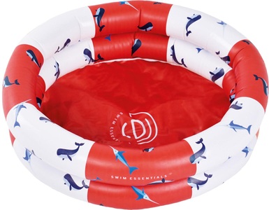 SWIM ESSENTIALS, Swim Essentials Aufblasbarer Pool Red-White Whale 60 cm, Swim Essentials - Baby Pool Red White Whale, One Size, Multicolor