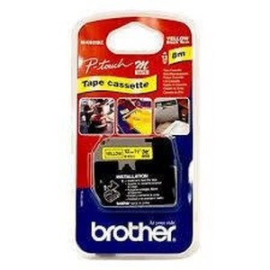 Brother, Brother Ptouch Mk-631Bz schwarz/gelb Farbband, Brother P-Touch, schwarz auf gelb, 12mm x 8m, laminiert, MK-631BZ, (MK631BZ)