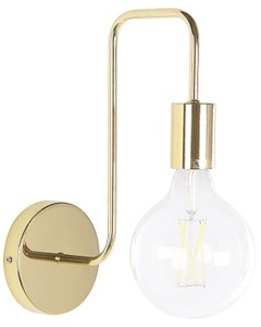 Beliani, Beliani Wandleuchte Metall goldfarben rund SAVENA, Beliani - Wandlampe aus Kupfer Modern SAVENA, One Size, Gelbgold