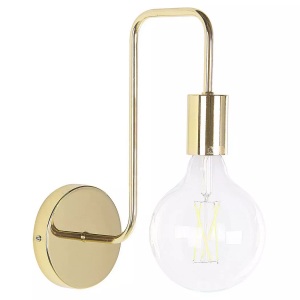 Beliani, Beliani Wandleuchte Metall goldfarben rund SAVENA, Beliani - Wandlampe aus Kupfer Modern SAVENA, One Size, Gelbgold