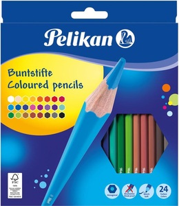 Pelikan, Pelikan Farbstifte D?nn, 24-er Set, Pelikan Buntstifte, sechseckig, 724013, (24 Farben)
