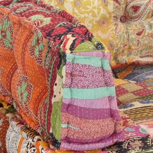 Diverse Hardware, Palettensofa-Auflage Mehrfarbig Stoff Patchwork, vidaXL Pouf Patchwork Stoff