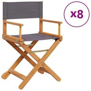 vidaXL, vidaXL Klappbare Gartenstühle 8 Stk. Dunkelgrau Stoff