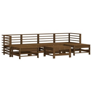 vidaXL, vidaXL 7-tlg. Garten-Lounge-Set Honigbraun Massivholz Kiefer, vidaXL 7-tlg. Garten-Lounge-Set Honigbraun Massivholz Kiefer