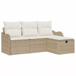 vidaXL, VidaXL - Garten-sofa poly-rattan, One Size, Schwarz