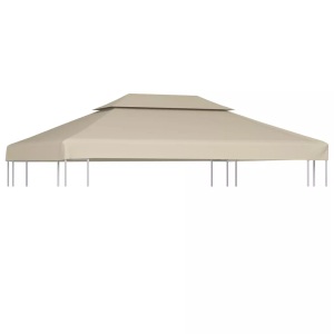 vidaXL, vidaXL Pavillon-Dachplane Ersatzdach 310 g/m² Beige 3×4 m, vidaXL Pavillon-Dachplane Ersatzdach 310 g/m² Beige 3×4 m
