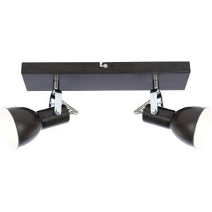 Globo, GLOBO FARGO Strahler Metall braun, weiß, LxH:320x140, exkl. 2xE14 40W 230V - GLOBO 546, Deckenleuchte Metall braun 2xE14