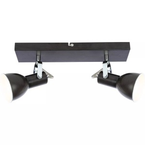 Globo, GLOBO FARGO Strahler Metall braun, weiß, LxH:320x140, exkl. 2xE14 40W 230V - GLOBO 546, Deckenleuchte Metall braun 2xE14