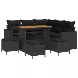 vidaXL, VidaXL - Outdoor-sofa poly-rattan, One Size, Schwarz