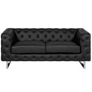 Beliani, Beliani 2-Sitzer Sofa Kunstleder schwarz VISSLAND, Beliani - 2 Sitzer Sofa aus Kunstleder Glamourös VISSLAND, One Size, Schwarz