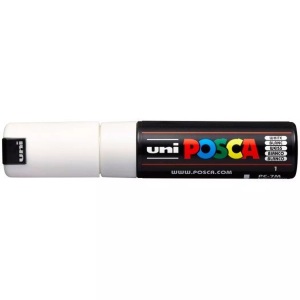 uni-ball, UNI-BALL Posca Marker 4.5-5.5mm PC-7M WHITE weiss, Rundspitze, uni-ball Posca Marker, 4.5-5.5mm, weiss, Rundspitze, PC-7M WHITE