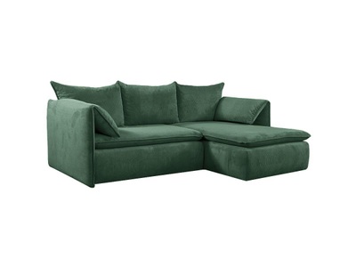 Ecksofa mit Schlaffunktion - Ecke rechts - Cord - Grün - TEODORA Ecksofa mit Schlaffunktion - Ecke rechts - Cord - Grün - TEODORA