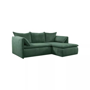 Vente-unique, Ecksofa mit Schlaffunktion - Ecke rechts - Cord - Grün - TEODORA Ecksofa mit Schlaffunktion - Ecke rechts - Cord - Grün - TEODORA