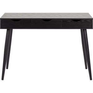 Actona, Actona - Schreibtisch Neptun - Schwarz, MID.YOU Schreibtisch 110/50/77,1 cm in schwarz, eschefarben , Neptun , Holzwerkstoff , 3 Schubladen , 50x77.1 cm , pulverbeschichtet,Melamin,Nachbildung,Nachbildung , Stauraum, in verschiedenen Holz-Dekoren erhältlich , 001749041005