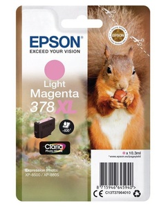 Epson, Original Tintenpatrone light magenta Epson No. 378XL, T379640, Epson Tintenpatrone, hell-rot, No.378XL, T379640, (830 Seiten)