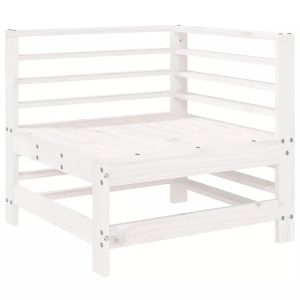 vidaXL, vidaXL Garten-Ecksofa Weiß Massivholz Kiefer
