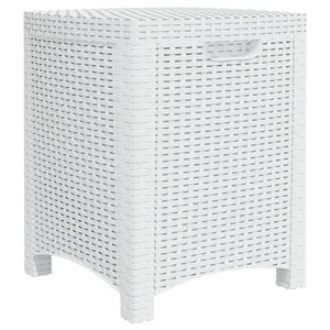 vidaXL, vidaXL Garten-Aufbewahrungsbox 39x39x46 cm PP Rattan Weiß, 