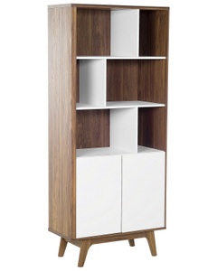Beliani, Bücherschrank aus MDF-Platte Modern COLUMBUS Bücherschrank aus MDF-Platte Modern COLUMBUS, Beliani - Bücherschrank aus MDF-Platte Skandinavisch COLUMBUS, One Size, Weiss Bunt