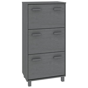 vidaXL, Schuhschrank Schuhschrank, vidaXL Schuhschrank HAMAR Dunkelgrau 59,5x35x117 cm Massivholz Kiefer