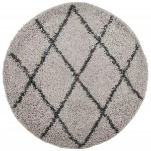 vidaXL, vidaXL Teppich Shaggy Hochflor Modern Beige und Anthrazit Ø 240 cm