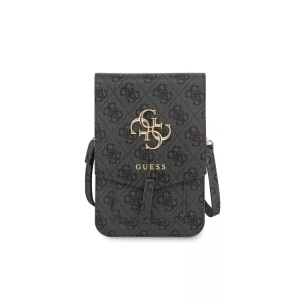 Guess, Guess - 4G Wallet Bag Universal Handy Umhänge Tasche Portemonnaie Metall Logo (GUWBG4GFGR) - Grau, 