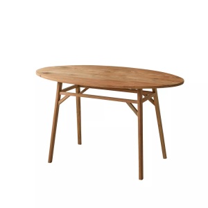 Tikamoon, Ovaler Schreibtisch aus massivem recyceltem Teakholz Elena Ovaler Schreibtisch aus massivem recyceltem Teakholz Elena, Tikamoon - Ovaler Schreibtisch aus massivem recyceltem Teakholz Elena, One Size, Zimt