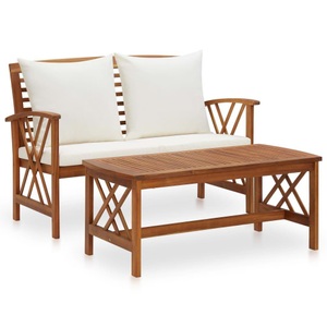 vidaXL, vidaXL 2-tlg. Garten-Lounge-Set mit Auflagen Massivholz Akazie