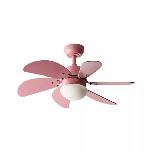 Beliani, Beliani - Deckenventilator mit Licht aus Kunststoff Modern LOGAR, Pink, One Size