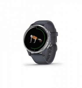 Garmin, Garmin Venu - GPS-Smartwatch (Breite: 20 mm, Silikon, Granitblau/Silber ), Garmin VENU Blue Granite/Silver Smartwatch