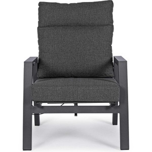 mutoni lifestyle, Gartensessel Kledi mit Relaxfunktion und Kissen anthrazit, Gartensessel Kledi mit Relaxfunktion und Kissen anthrazit