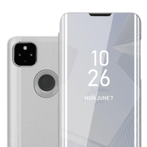 Cadorabo, Hülle für Google PIXEL 4A Spiegel Standfunktion 360 Grad Schutz, Cadorabo - Hülle für Google PIXEL 4A Spiegel Standfunktion 360 Grad Schutz, Silber
