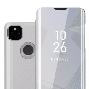 Cadorabo, Hülle für Google PIXEL 4A Spiegel Standfunktion 360 Grad Schutz, Cadorabo - Hülle für Google PIXEL 4A Spiegel Standfunktion 360 Grad Schutz, Silber