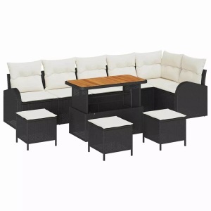 vidaXL, VidaXL - Garten-sofa poly-rattan, One Size, Schwarz