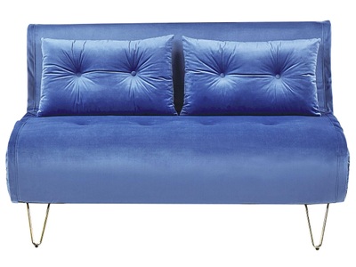 Beliani, 2 Sitzer Sofa aus Samtstoff Glamourös VESTFOLD 2 Sitzer Sofa aus Samtstoff Glamourös VESTFOLD, Beliani - 2 Sitzer Sofa aus Samtstoff Modern VESTFOLD, One Size, Dunkelblau
