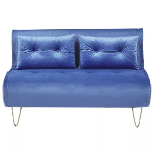 Beliani, 2 Sitzer Sofa aus Samtstoff Glamourös VESTFOLD 2 Sitzer Sofa aus Samtstoff Glamourös VESTFOLD, Beliani - 2 Sitzer Sofa aus Samtstoff Modern VESTFOLD, One Size, Dunkelblau