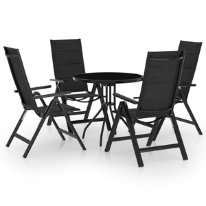 vidaXL, vidaXL 5-tlg. Bistro-Set Schwarz und Anthrazit
