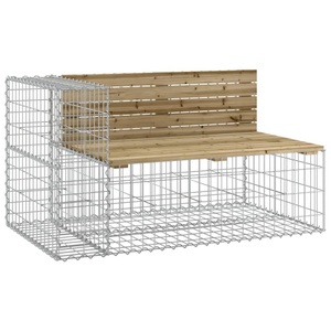 vidaXL, vidaXL Gartenbank aus Gabionen 122x71x65,5 cm Kiefernholz Imprägniert