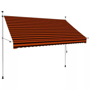 Diverse Hardware, Einziehbare Markise Handbetrieben 250 cm Orange und Braun, vidaXL Einziehbare Markise Handbetrieben 250 cm Orange und Braun