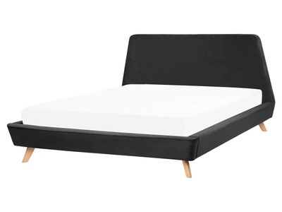 Beliani, Beliani Bett schwarz Samtstoff Lattenrost 160 x 200 cm VIENNE, 