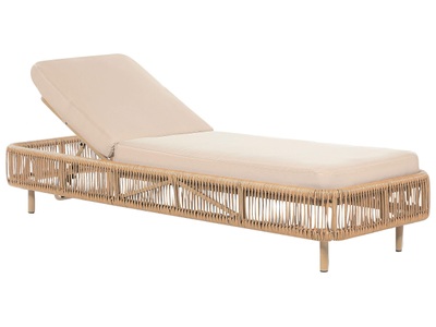 Beliani, Gartenliege mit Auflage aus PE Rattan Modern OSINI Gartenliege mit Auflage aus PE Rattan Modern OSINI, Beliani - Gartenliege mit Auflage aus PE Rattan Boho OSINI, One Size, Nude