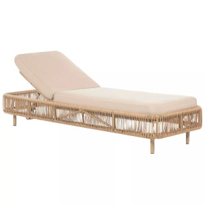 Beliani, Gartenliege mit Auflage aus PE Rattan Modern OSINI Gartenliege mit Auflage aus PE Rattan Modern OSINI, Beliani - Gartenliege mit Auflage aus PE Rattan Boho OSINI, One Size, Nude